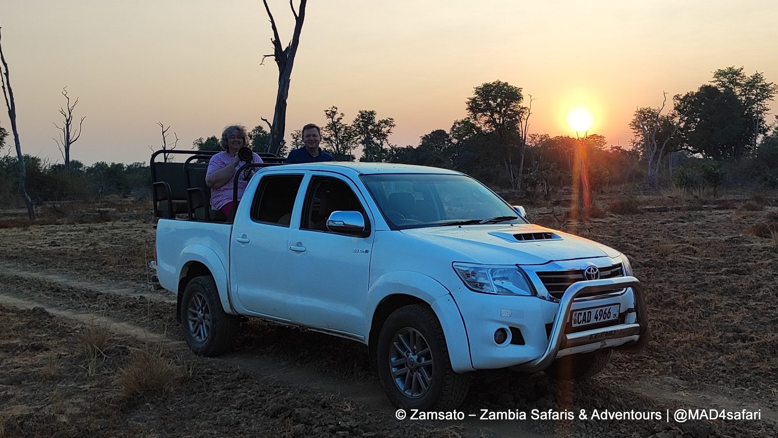 Zamsato Toyota Hilux at sunrise in North Luangwa National Park